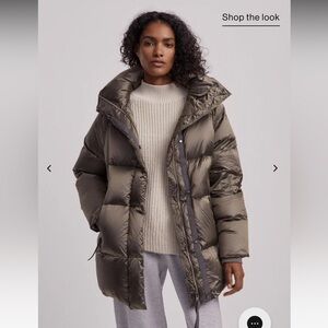 Varley Canton Down Jacket, Brushed Olive Metallic, Size Medium